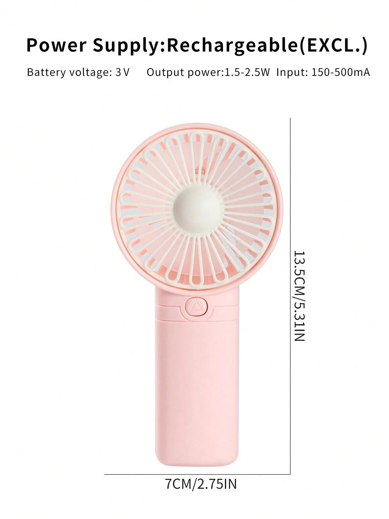 مروحة يد صغيرة محمولة بسرعة واحدة – تعمل ببطارية