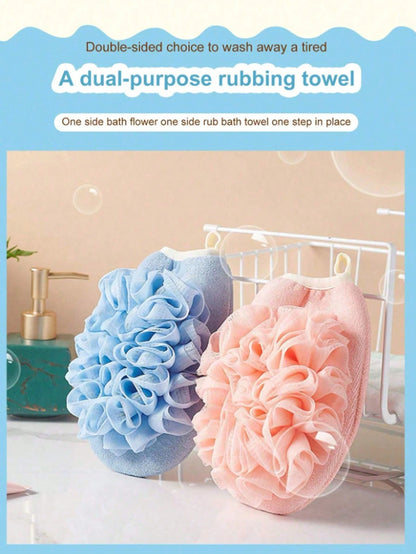ليفة استحمام وإسفنجة  2 في 1، للعناية بالبشرة بلطف