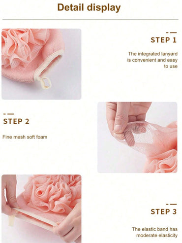 ليفة استحمام وإسفنجة  2 في 1، للعناية بالبشرة بلطف