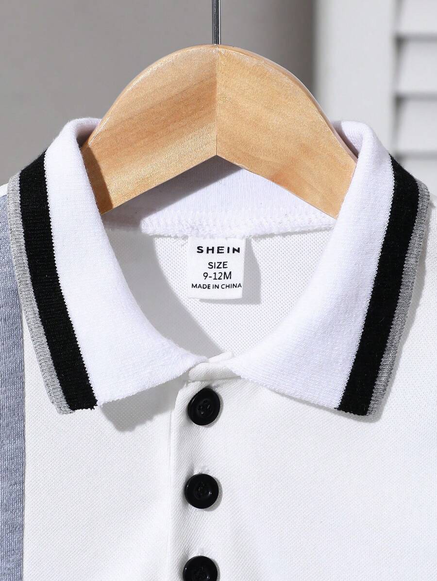 تى شيرت بولو محبوكة للأولاد الصغار. مناسبة للارتداء في النزهات