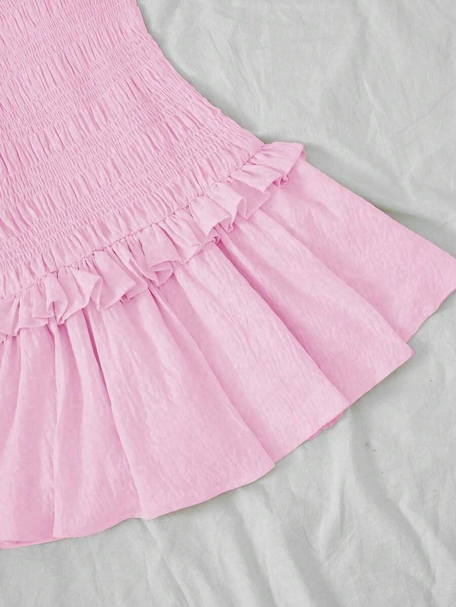 فستان قصير من Lunelith SHEIN Lunessa  مع حافة مكشكشة