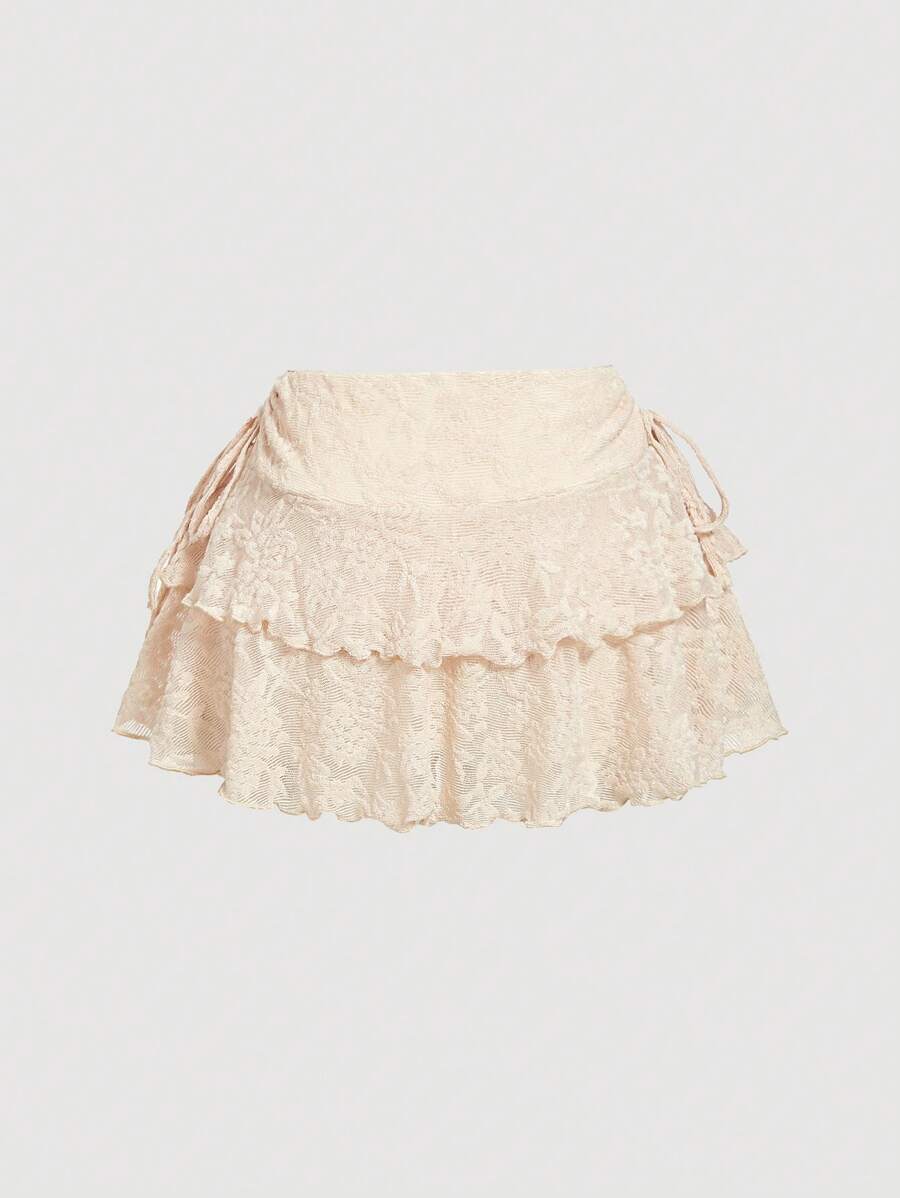 تنورة قصيرة نسائية من SHEIN MOD برباط خصر مكشكش، ملابس للشاطئ والصيف