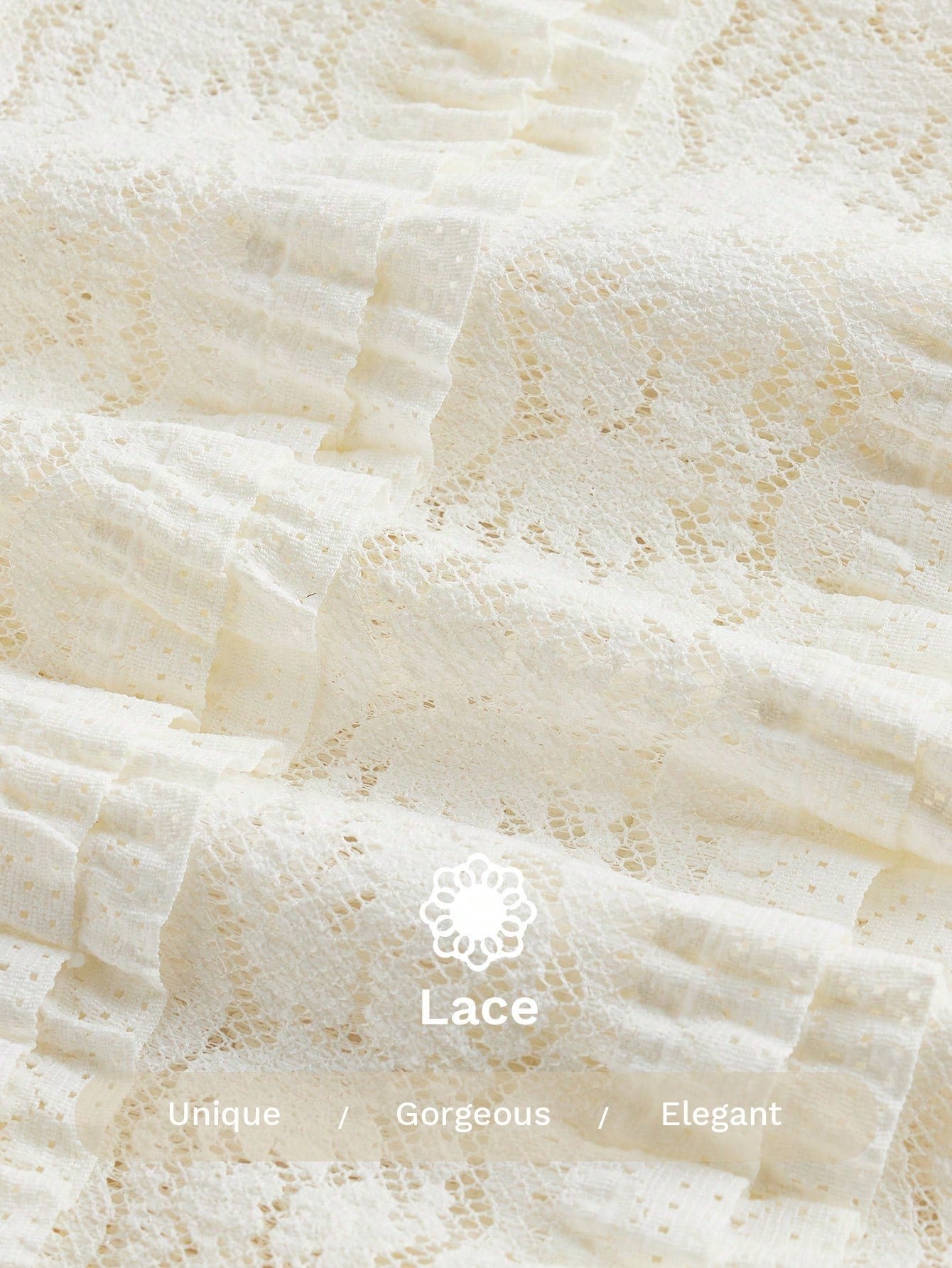 توب نسائي أنيق من Aloruh بلون سادة مع دانتيل