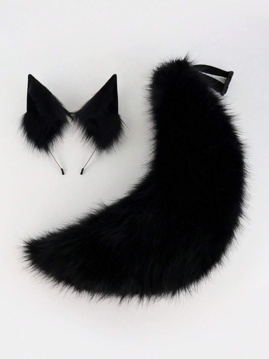 طقم أذن وذيل ثعلب – 2 قطع لتنكر وكوسبلاي الهالووين