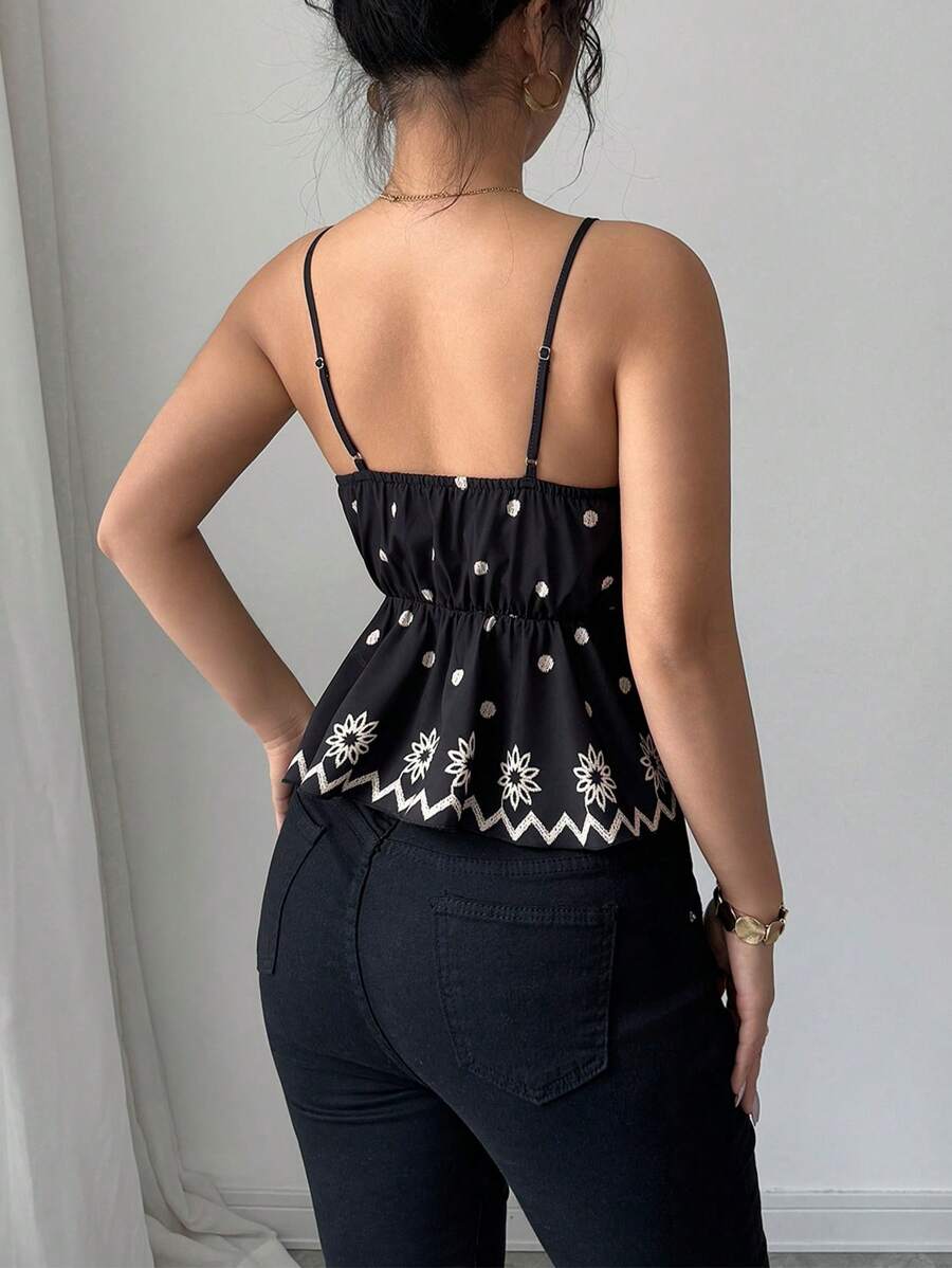 بلوزة Breezaya الأنيقة بدون أكمام وفتحة رقبة على شكل حرف V وظهر مكشوفShein