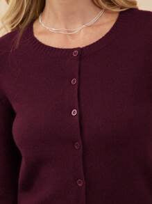 كارديجان صيفي برقبة دائرية وأزرار أمامية وأكمام طويلة من ويست فيد