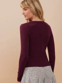 كارديجان صيفي برقبة دائرية وأزرار أمامية وأكمام طويلة من ويست فيد