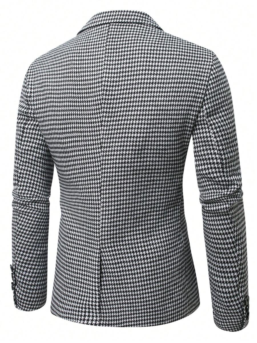 بليزر رجالي بياقة وأكمام طويلة بنقشة هيرنجبون