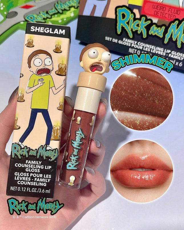 ملمع شفاه مرطب بدرجة Morty (بني لامع) من مجموعة Rick and Morty X SHEGLAM 