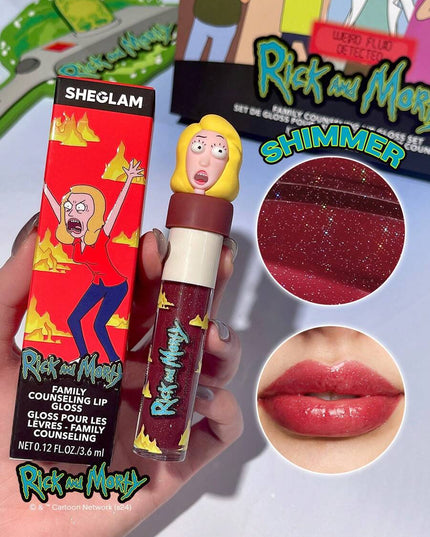 ملمع شفاه مرطب بدرجة Beth (البرقوق الداكن) من مجموعة Rick and Morty X SHEGLAM