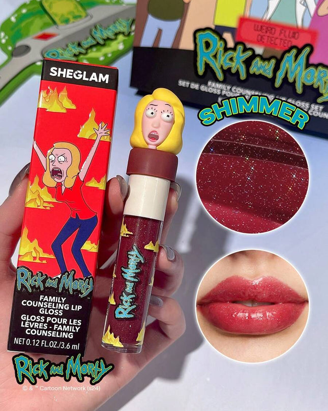 ملمع شفاه مرطب بدرجة Beth (البرقوق الداكن) من مجموعة Rick and Morty X SHEGLAM