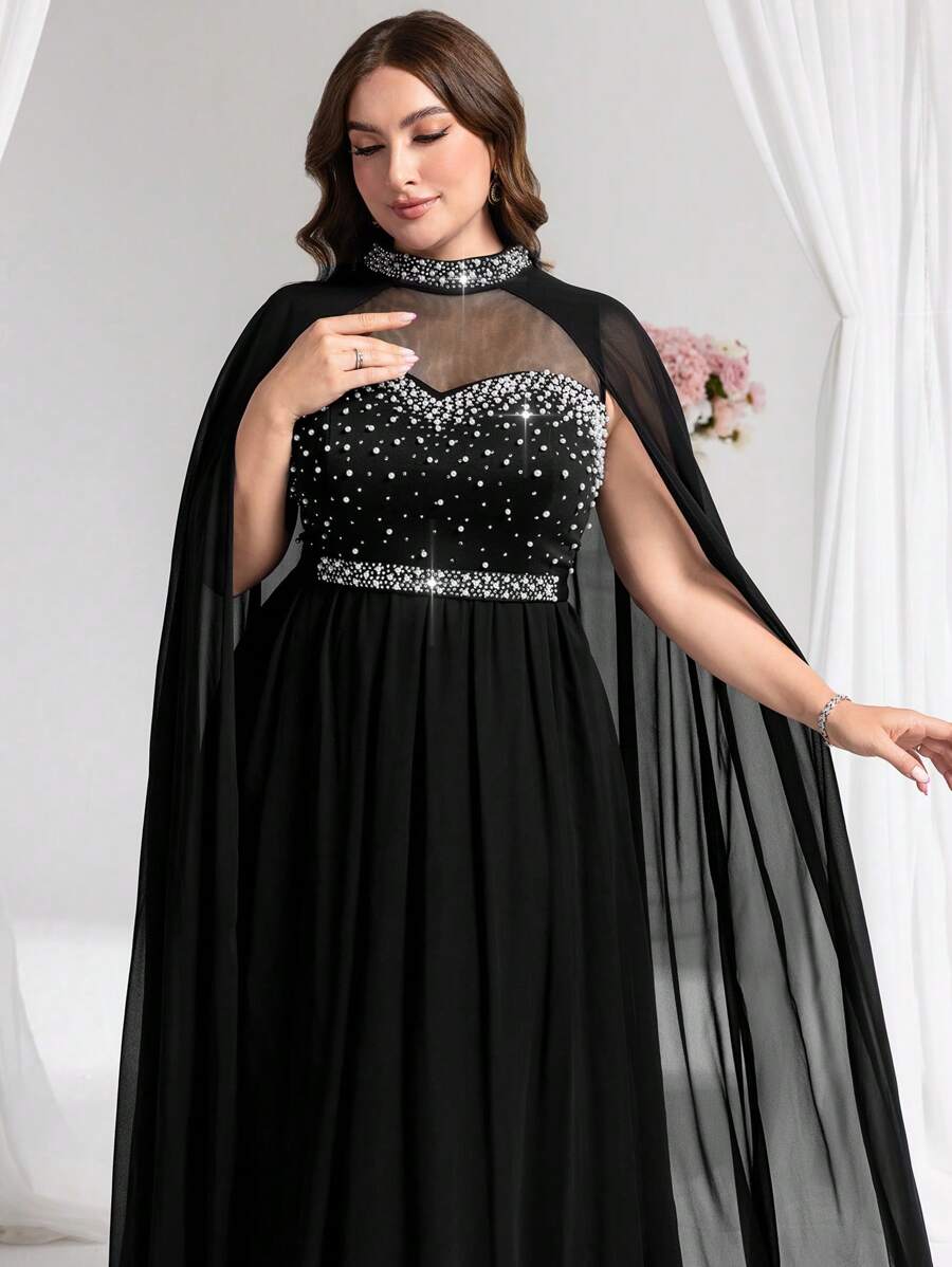 فستان سهرة من كوتيفا (مطرز بكثافة) من Shein