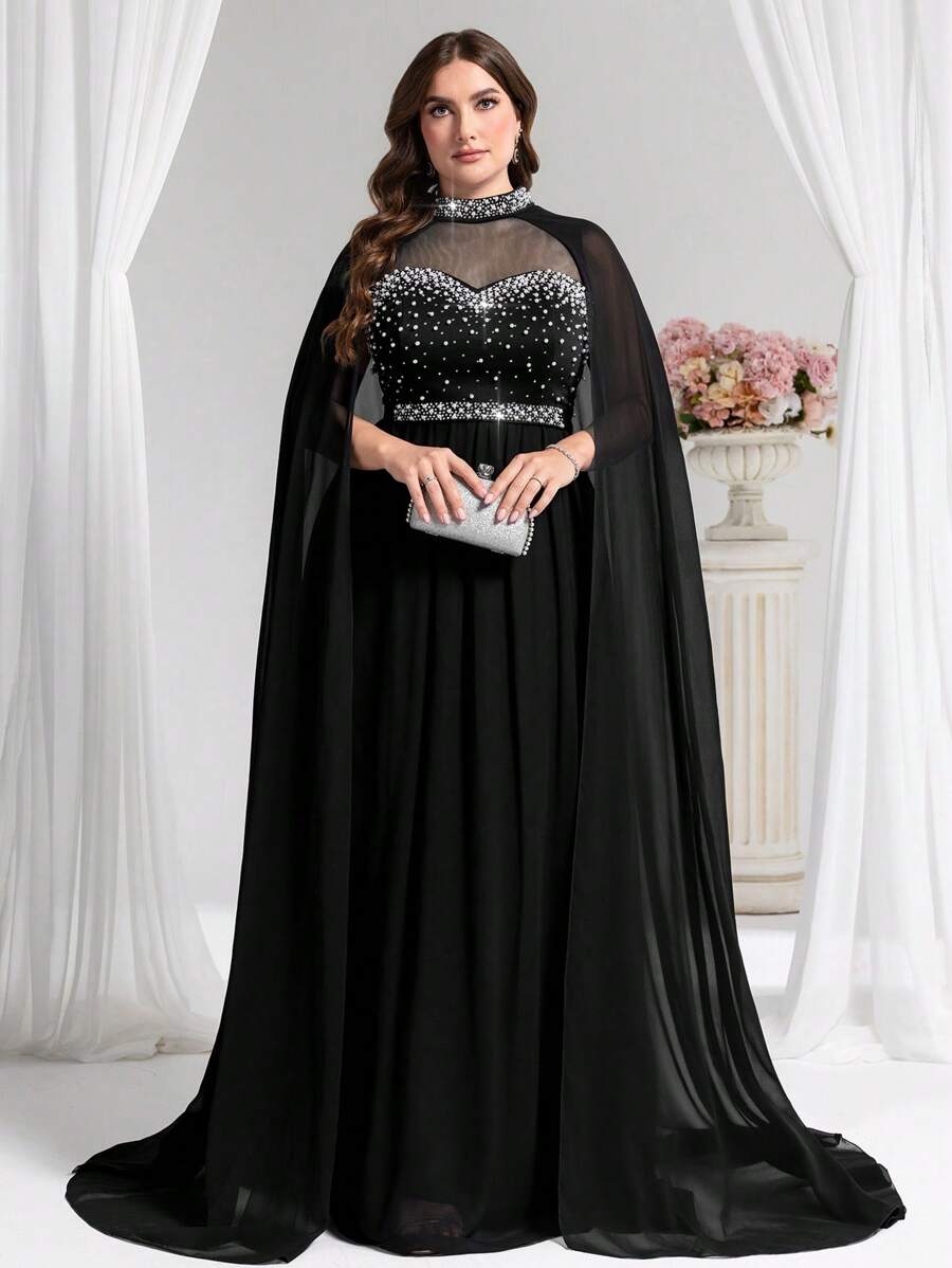 فستان سهرة من كوتيفا (مطرز بكثافة) من Shein