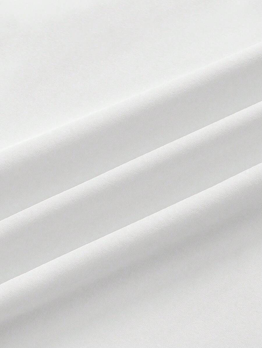 قميص INAWLY نسائي مقاس كبير بلون سادة وأكمام طويلة وجيب بصف واحد من الأزرارShein