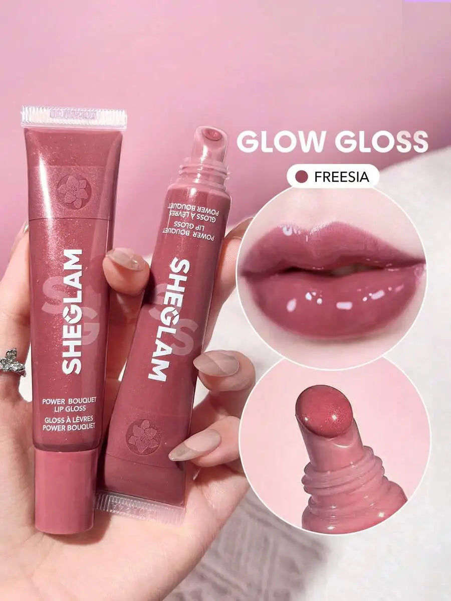 SHEGLAM Power Bouquet - ملمع شفاه مرطب ملون ، زيت شفاه غير لزج