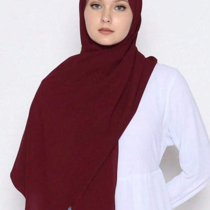 وشاح نسائي بلون واحد، وشاح رأس شيفون كاجوال للارتداء اليومي مع ملابس محجبات