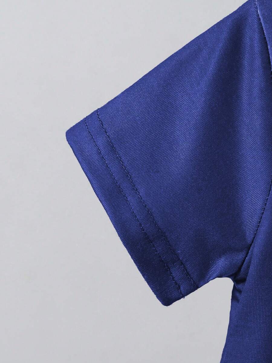 تي شيرت بطبعة كلب لطيف كاجوال من SHEIN Playful Pals مكونة من قطعتين للأطفال/الرضع