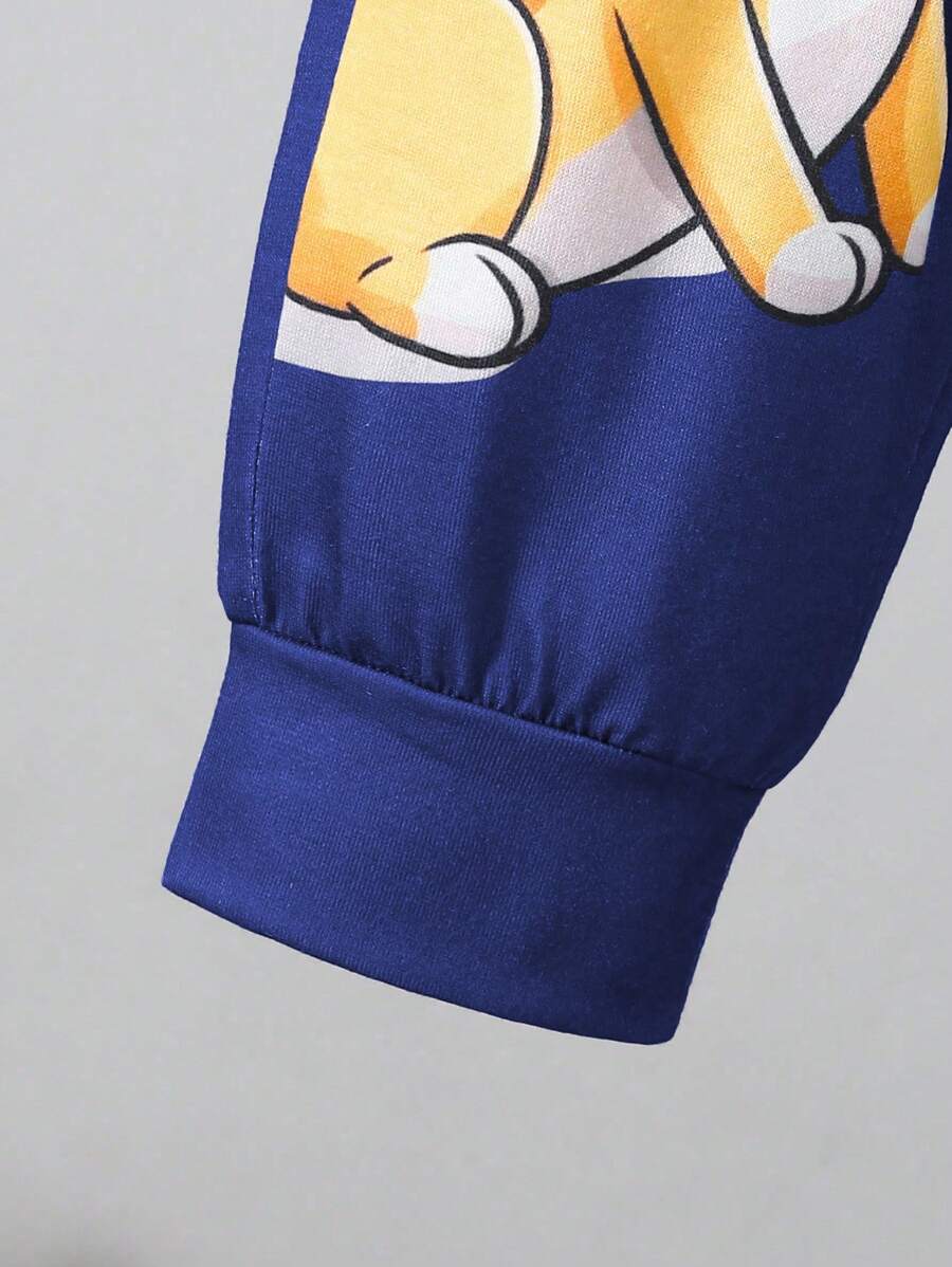 تي شيرت بطبعة كلب لطيف كاجوال من SHEIN Playful Pals مكونة من قطعتين للأطفال/الرضع