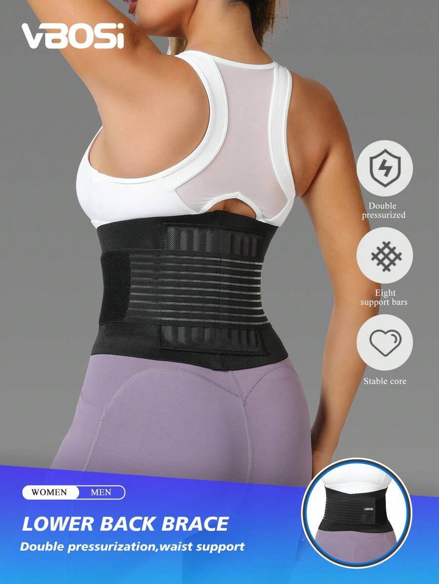 VBOSI قطعة واحدة للنساء والرجال للجنسين قابل للتعديل حزام دعم أسفل الظهر للخصر ومشد البطن لرفع الأثقال والجري وملحقات الصالة الرياضية