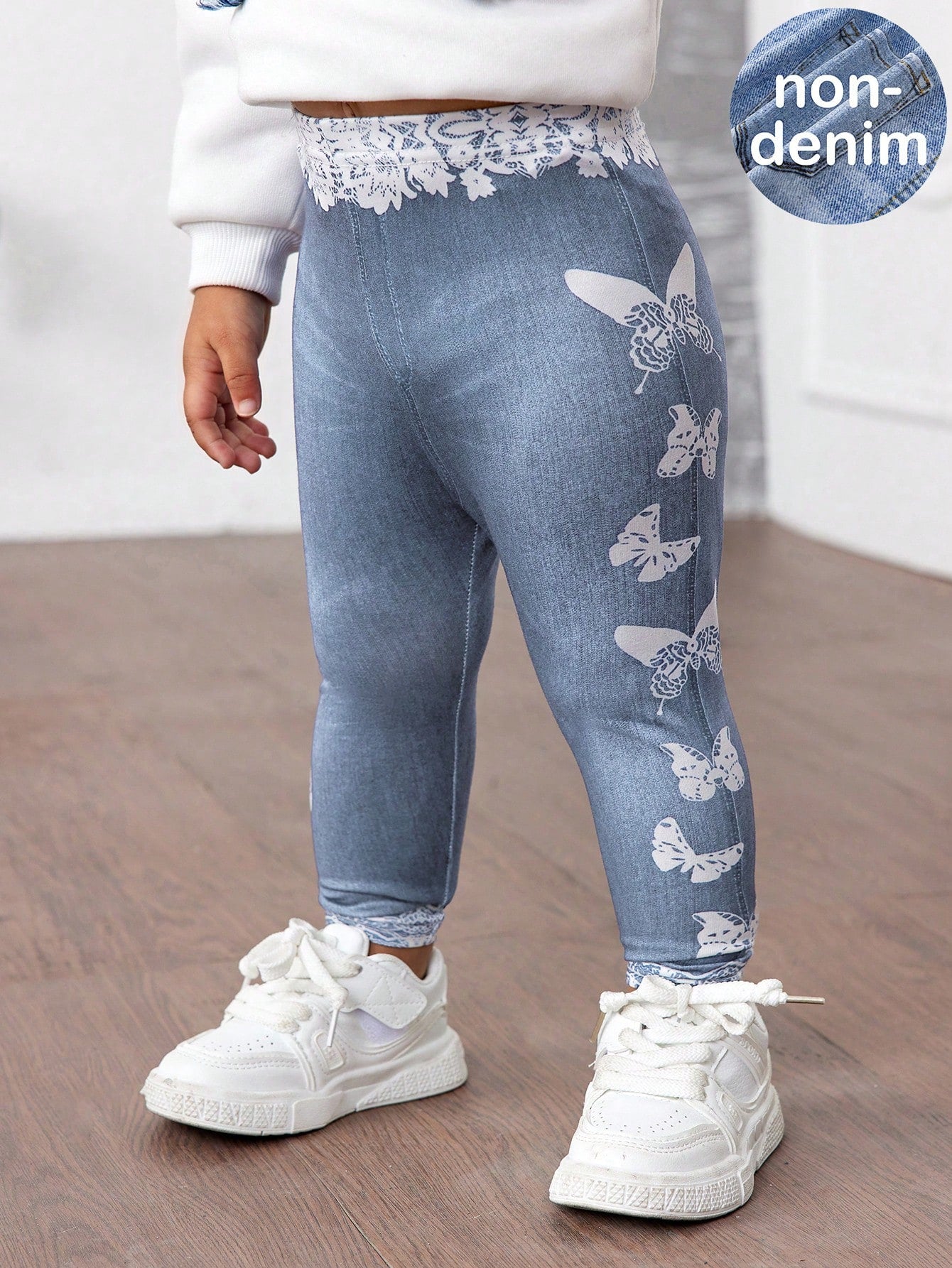 بنطلون شي إن بنقشة فراشات للبنات، مناسب للخروجات