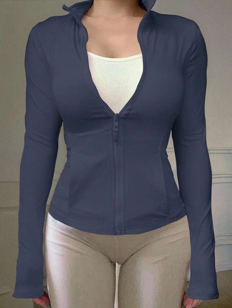 جاكيت DAZY نسائي رياضي كاجوال بسحاب، مناسب للربيع والخريف Shein