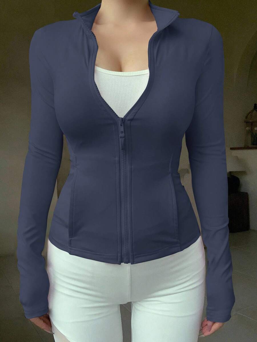 جاكيت DAZY نسائي رياضي كاجوال بسحاب، مناسب للربيع والخريف Shein