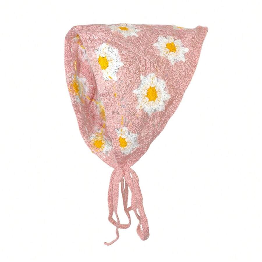 عصابة رأس محبوكة كروشيه على الطراز البوهيمي الفرنسي العتيق للنساء