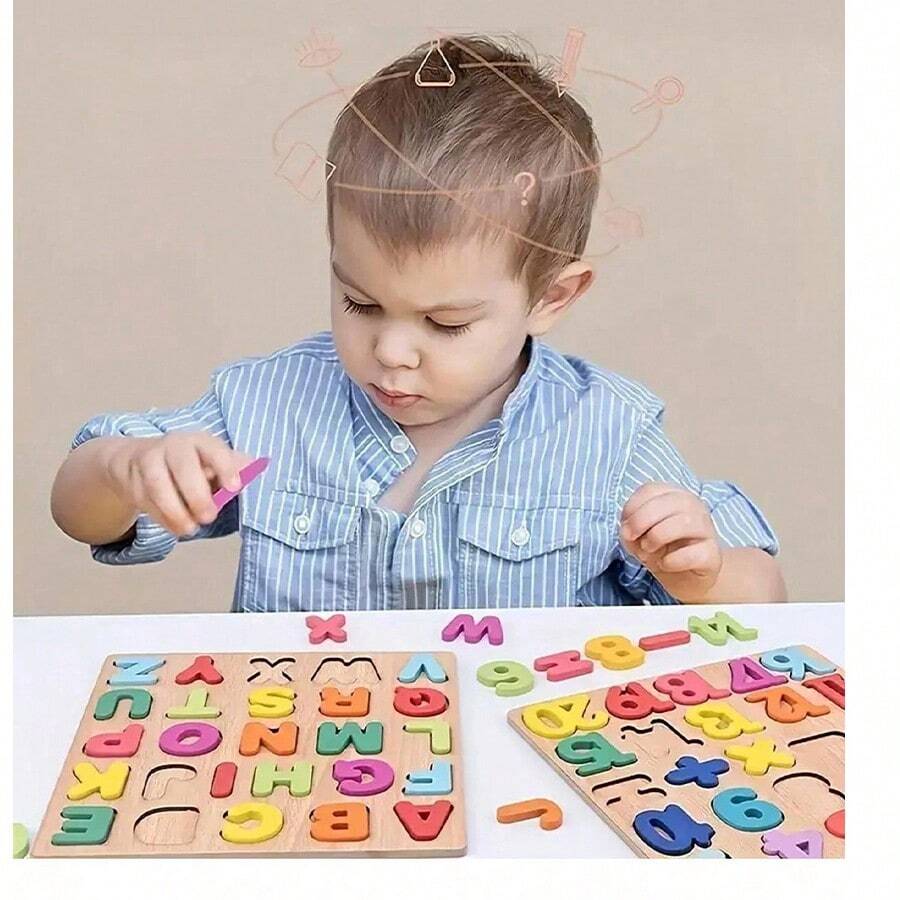 طقم بازل خشبي تعليمي للأطفال ‒  أرقام