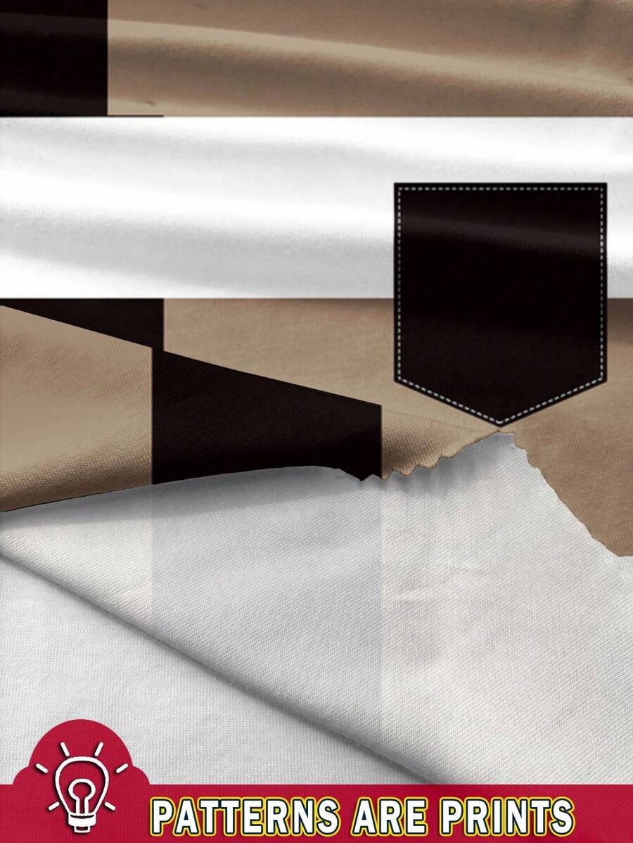 مجموعة من 3 قطع من تي شيرتات شي إن للأولاد الصغار بأكمام قصيرة وطبعة هندسية كلاسيكية