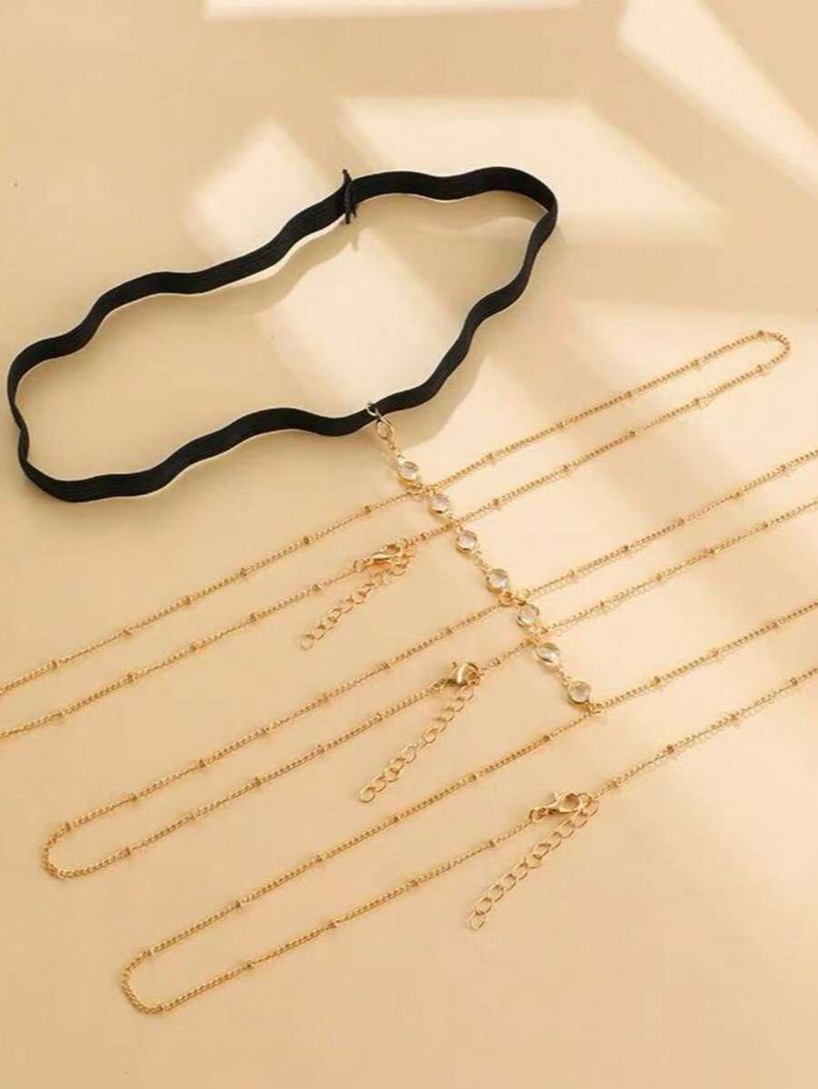 سلسلة ساق نسائية أنيقة مرصعة بالكريستال