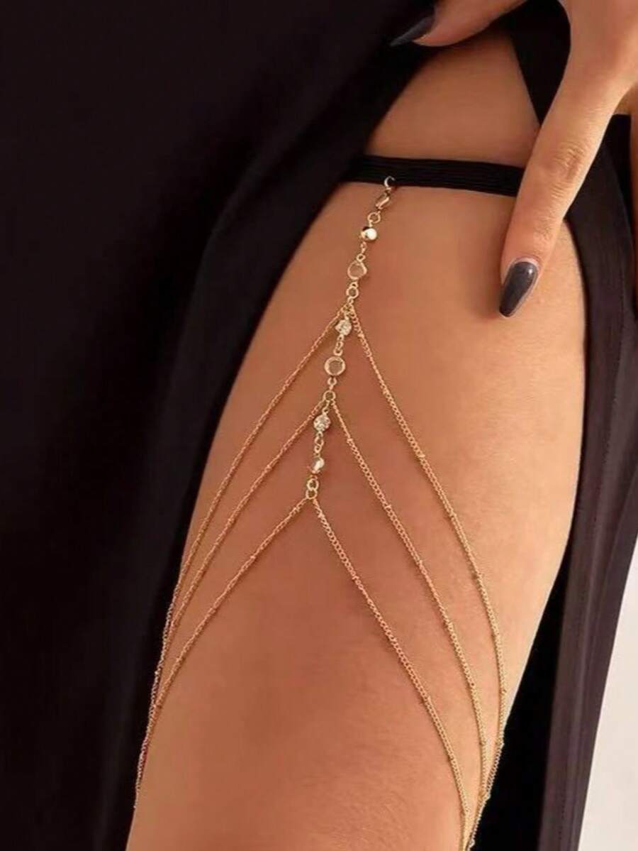 سلسلة ساق نسائية أنيقة مرصعة بالكريستال