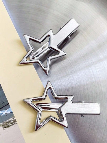 مجموعه مشابك شعر معدنيه علي اشكال مختلفه 24قطعه