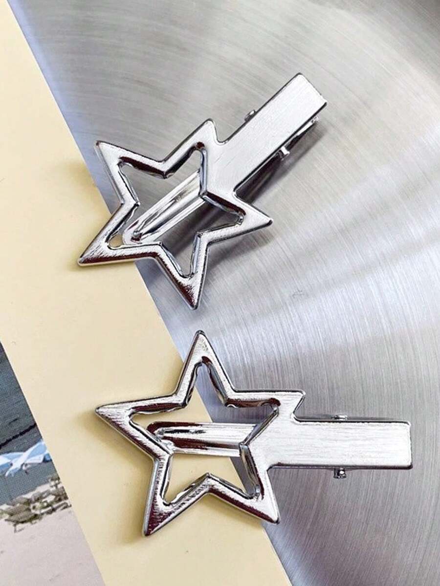 مجموعه مشابك شعر معدنيه علي اشكال مختلفه 24قطعه