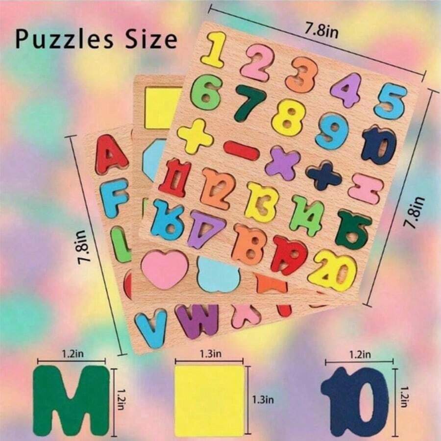 طقم بازل خشبي تعليمي للأطفال ‒  أرقام