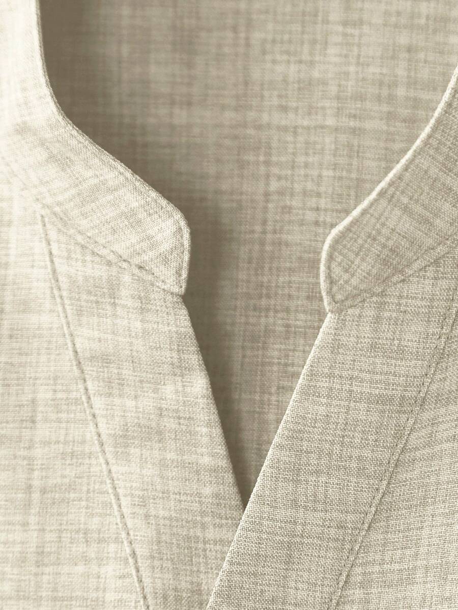 قميص مانفينيتي هوم فضفاض بجيوب وأزرار نصفية للرجال (بدون قلادة)