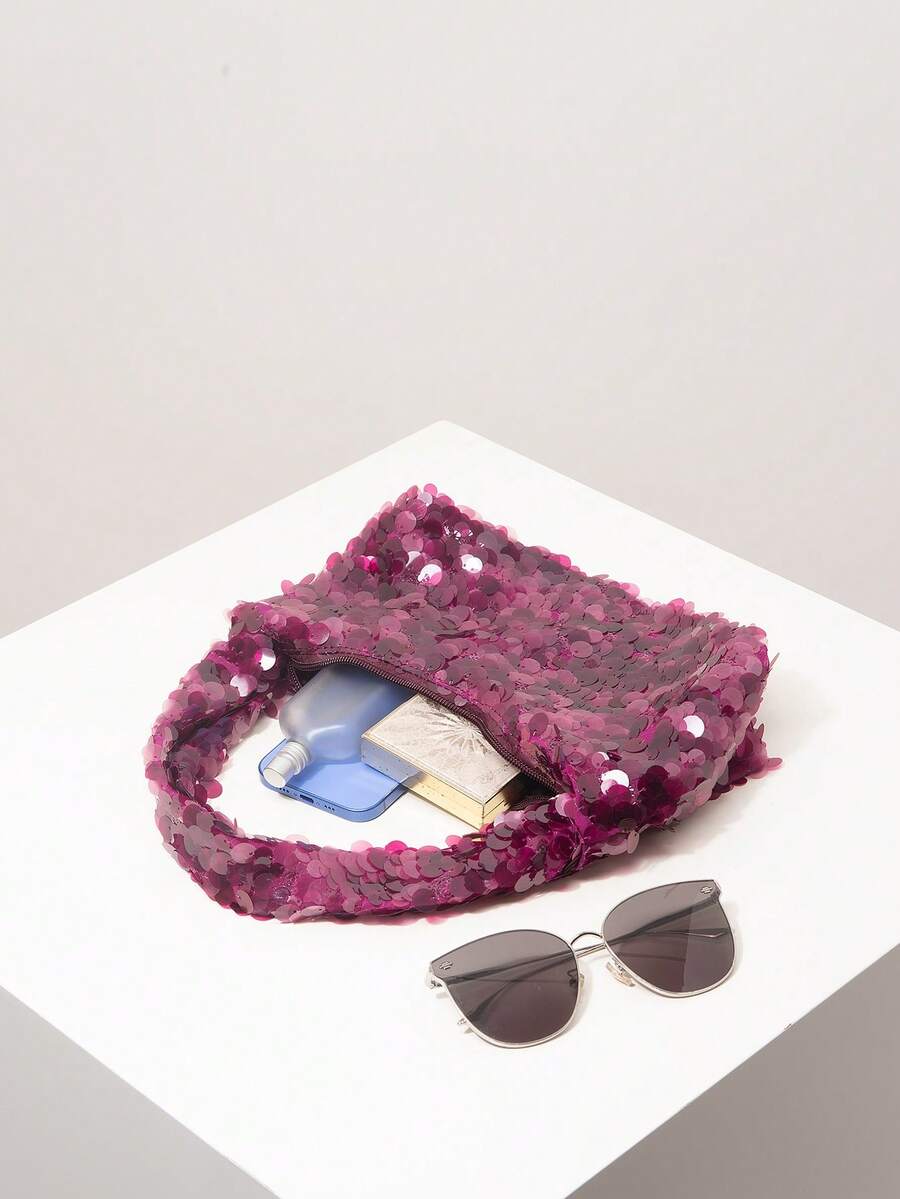 حقيبة حفلات التخرج مزينة بالترترShein