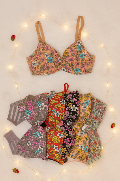 حمالة صدر مريحة بطبعة زهور للنساء