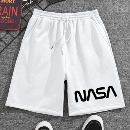شورت قطني قصير  بطباعة NASA ملونة