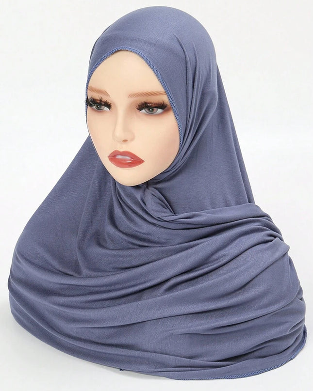 حجاب نسائي كبير الحجم بلون سادة، تصميم أنيق وكاجوال (قطعة واحدة)
