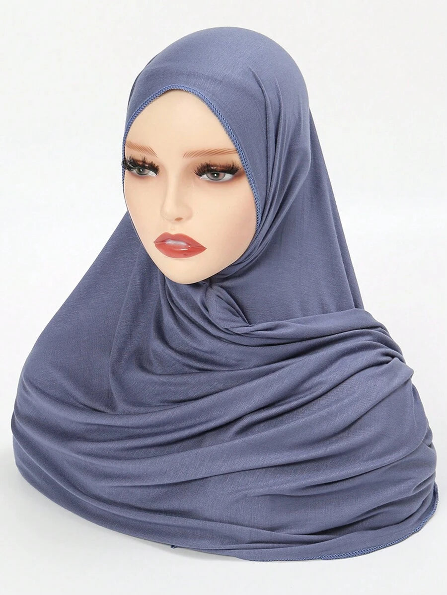 حجاب نسائي كبير الحجم بلون سادة، تصميم أنيق وكاجوال (قطعة واحدة)
