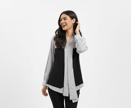 بلوزة نسائية بلونين من Shein