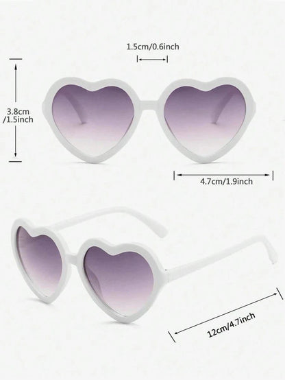 نظارات شمس بناتي من الأكريليك على شكل قلب (قطعتين)
