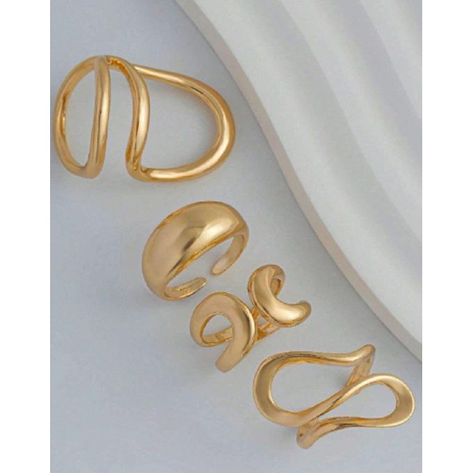 مجموعة من 6 خواتم فراشة هندسية  للنساء