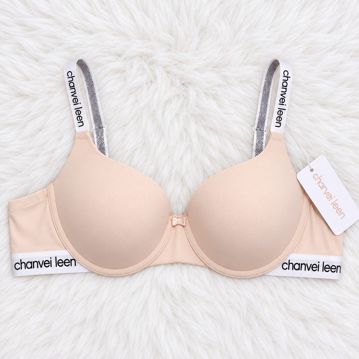 برا رياضية بشريط مطاطي وطبعة حروف أنيقة و حماله عريضه (cup-C)