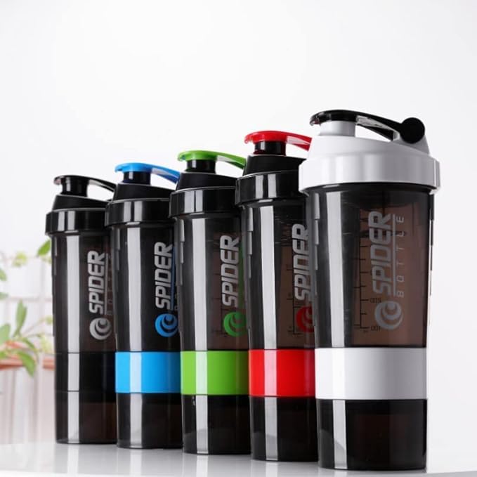 Giffy® Protein Spider Shaker BPA Free Gym Mixer Water Bottle, Leakproof, 500ml