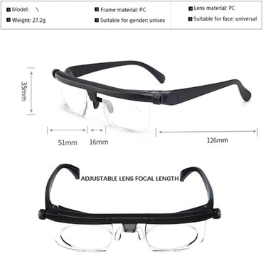 نظارة بعدسات قابلة لتعديل البُعد البؤري – مناسبة لمدّ البصر وللرؤية الواضحة لجميع الأعمار