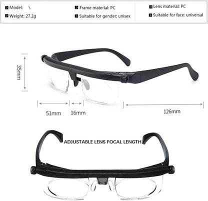 نظارة بعدسات قابلة لتعديل البُعد البؤري – مناسبة لمدّ البصر وللرؤية الواضحة لجميع الأعمار