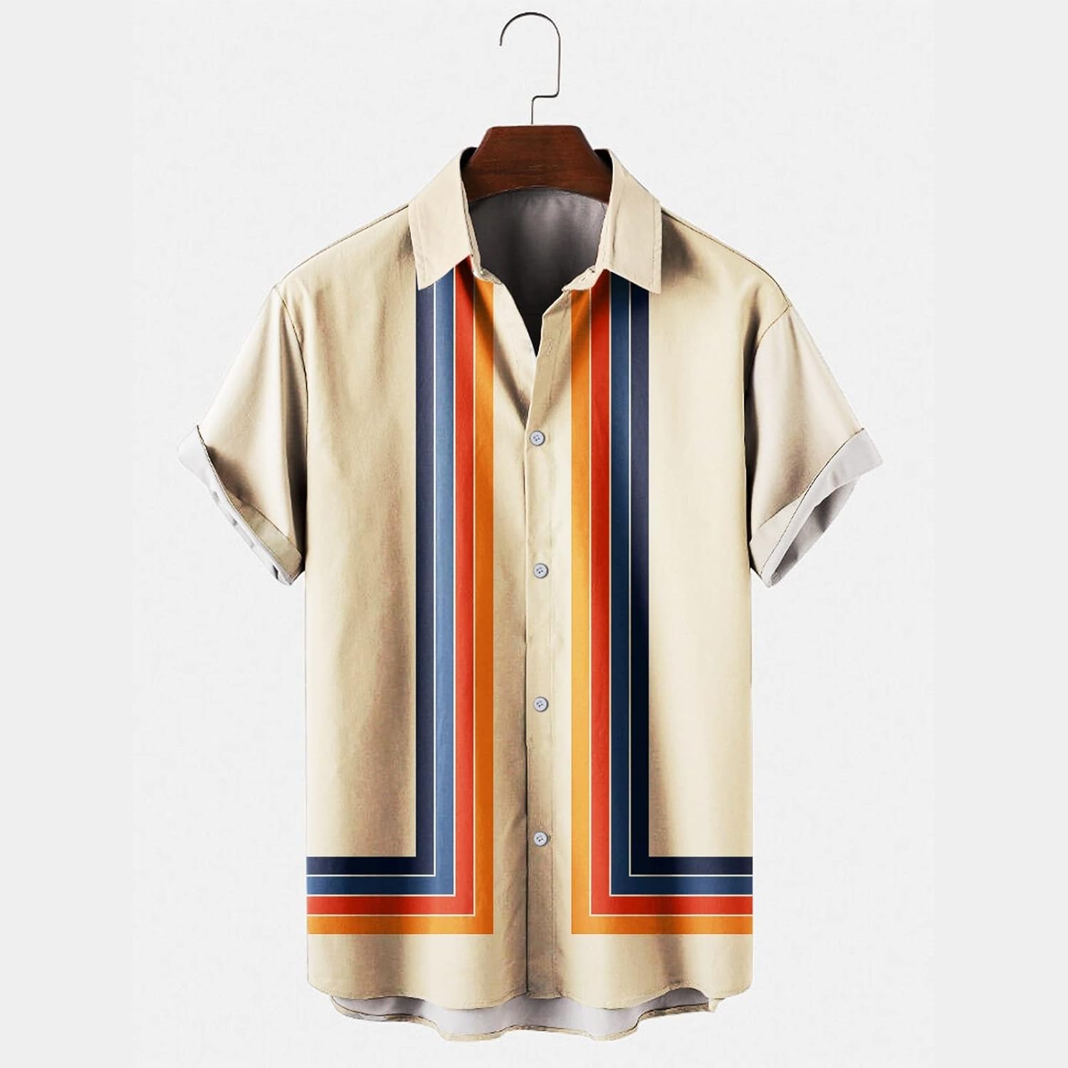 قميص رجالي بأكمام قصيرة مطبوع من Shein