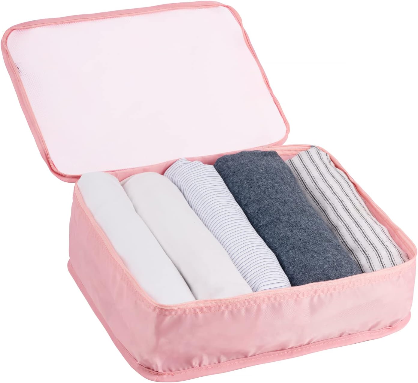 مجموعة أدويتا 6 قطع لتنظيم الحقائب – منظمات سفر عملية باللون الوردي