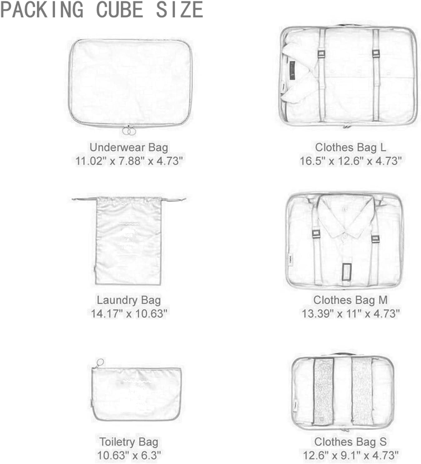 مجموعة أدويتا 6 قطع لتنظيم الحقائب – منظمات سفر عملية باللون الوردي